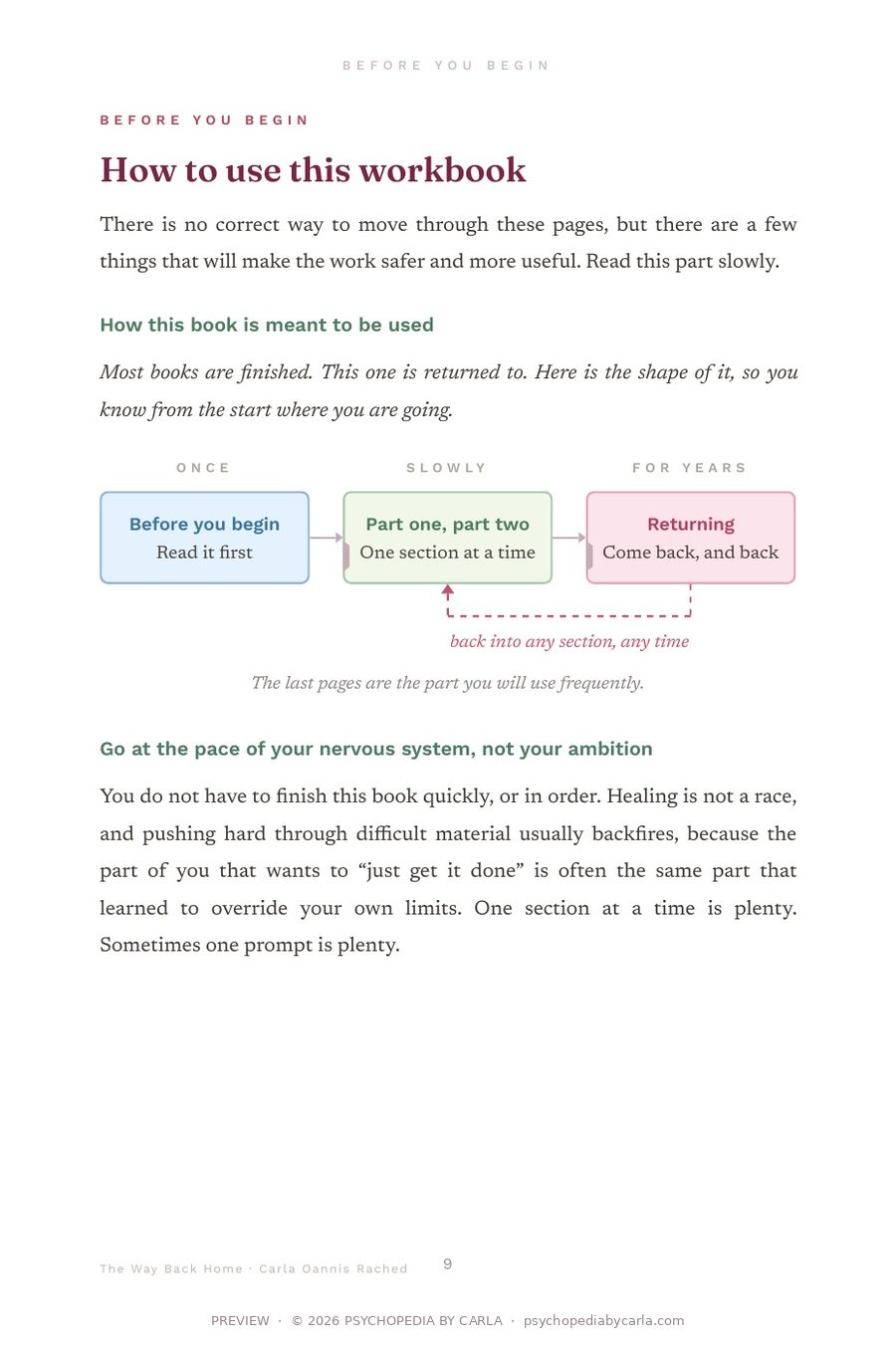Page 9 of the workbook: How to use this workbook