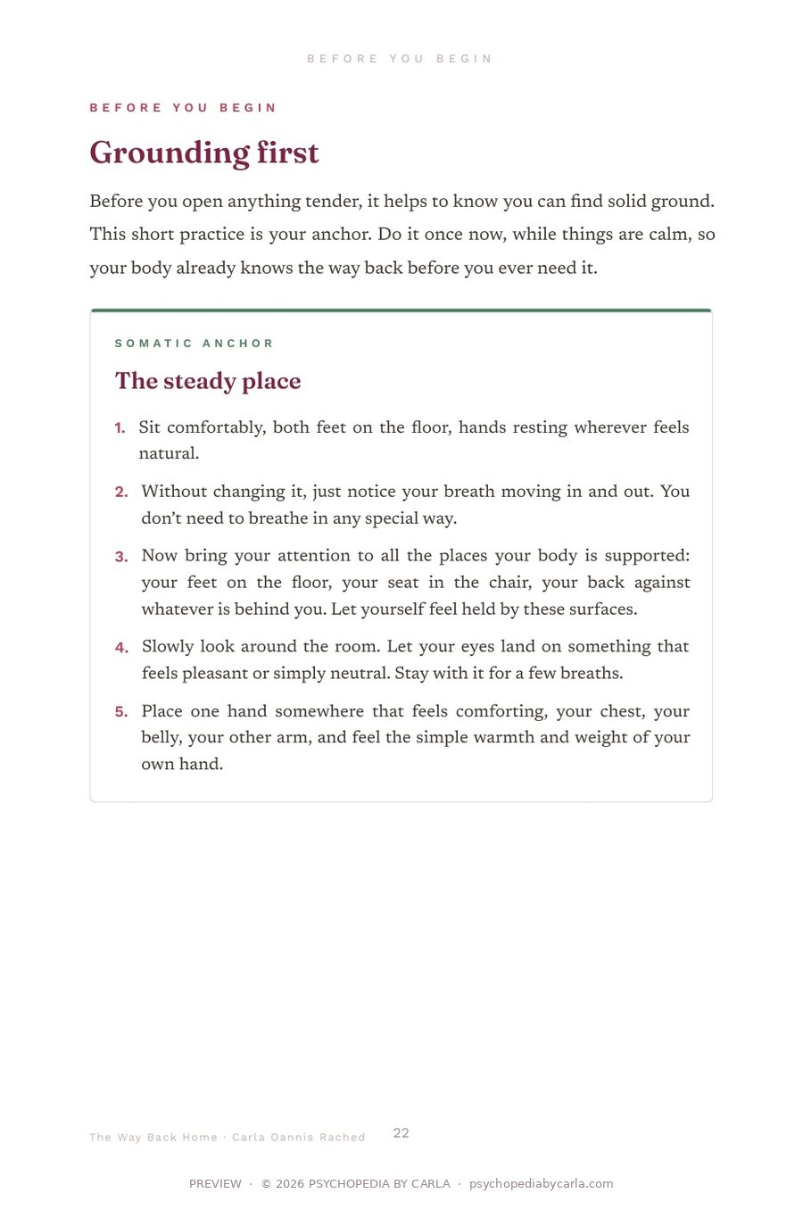 Page 22 of the workbook: Your window of tolerance